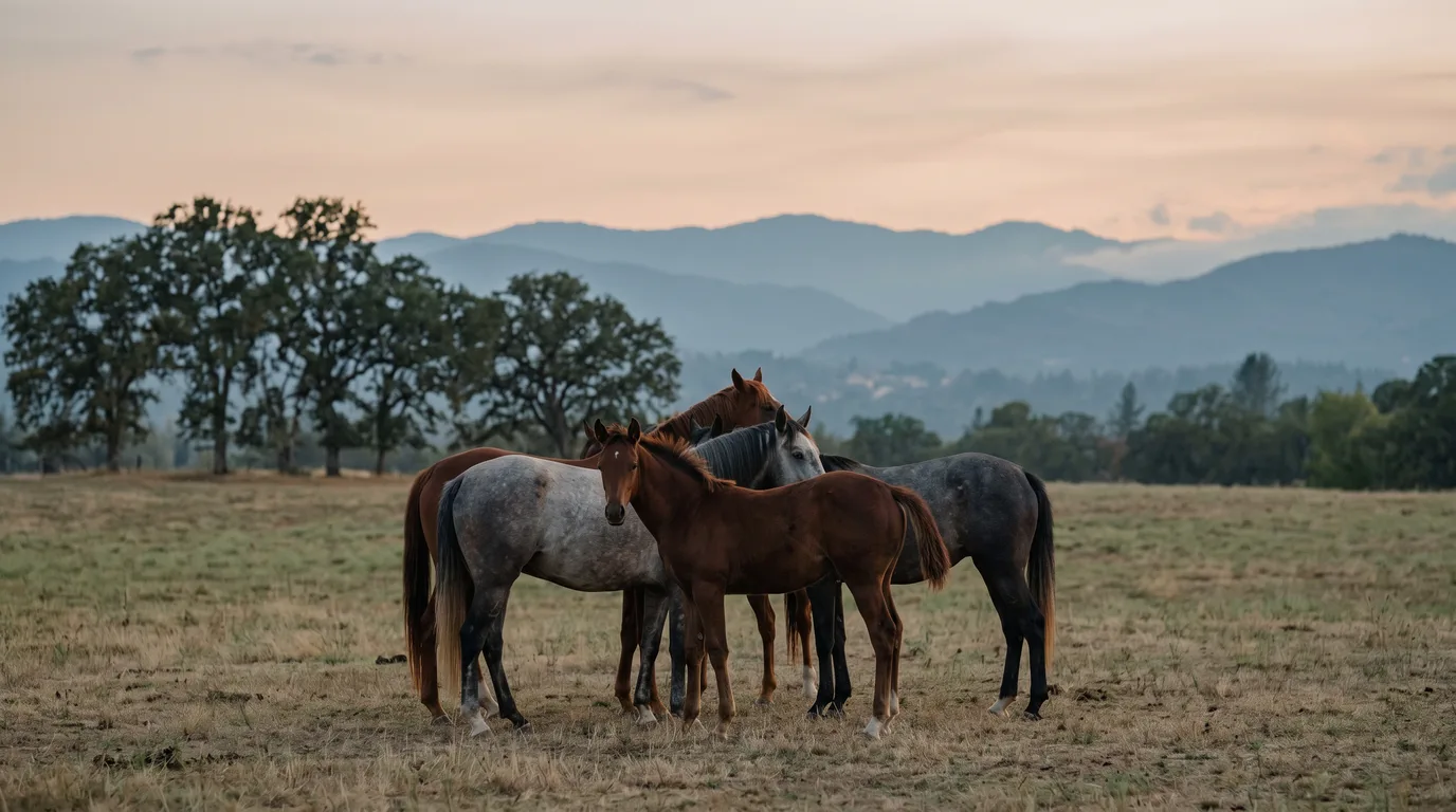 Chevaux en liberté, Écurie du Bois Seigneur, Rhône